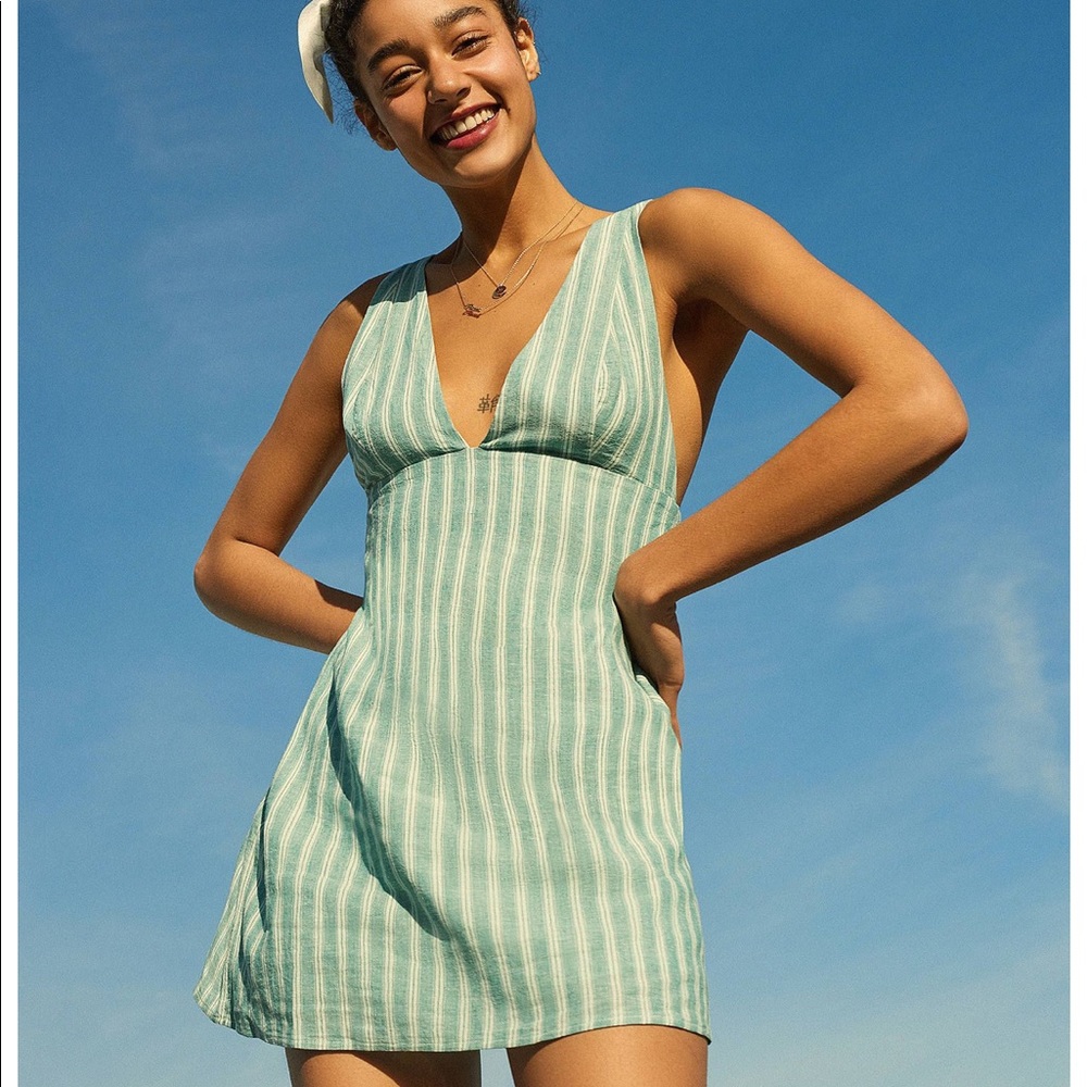 COPY - COPY - Urban Outfitters Breezy linen plunging dre…